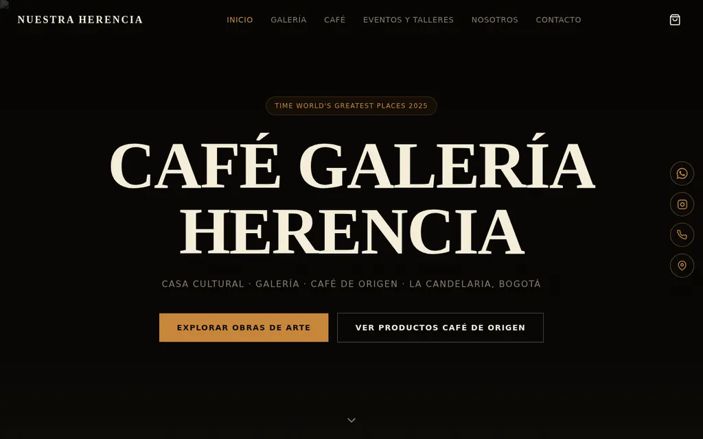 Sitio web de Casa Cultural Nuestra Herencia
