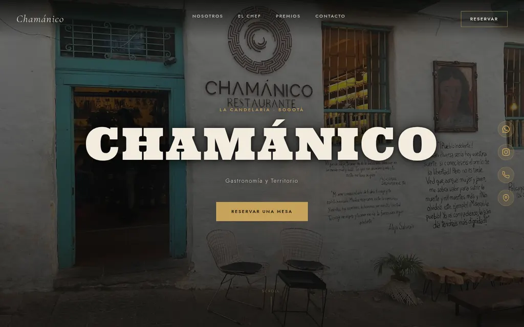 Sitio web de Chamánico Restaurante